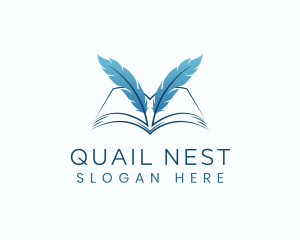 Feather Book Author logo design