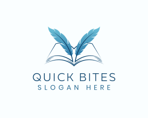 Feather Book Author logo design