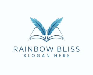 Feather Book Author logo design