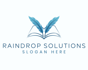 Feather Book Author logo design