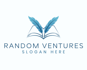 Feather Book Author logo design