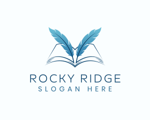 Feather Book Author logo design