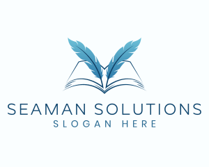 Feather Book Author logo design