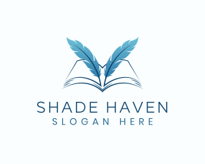 Feather Book Author logo design