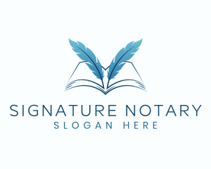 Notary - Feather Book Author logo design