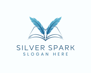 Feather Book Author logo design