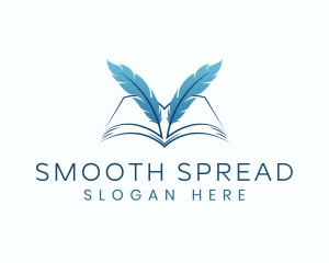 Feather Book Author logo design