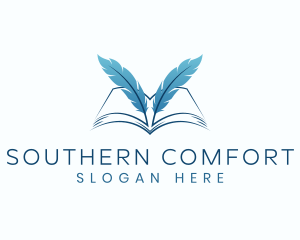 Feather Book Author logo design