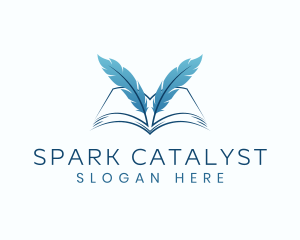 Feather Book Author logo design