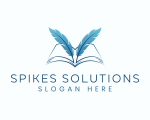 Feather Book Author logo design