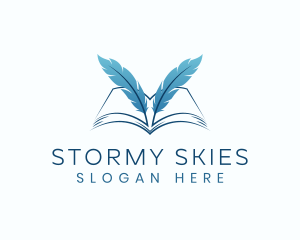 Feather Book Author logo design