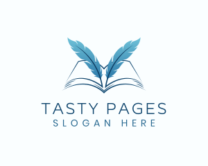 Feather Book Author logo design