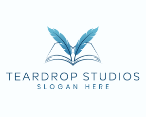 Feather Book Author logo design