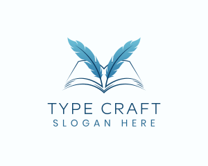 Typography - Feather Book Author logo design