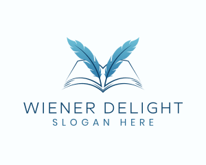 Feather Book Author logo design