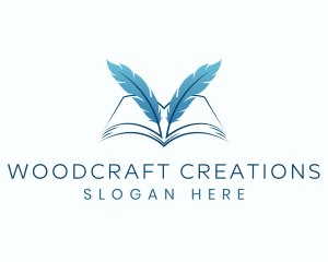 Feather Book Author logo design