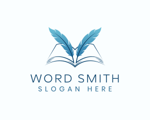 Author - Feather Book Author logo design