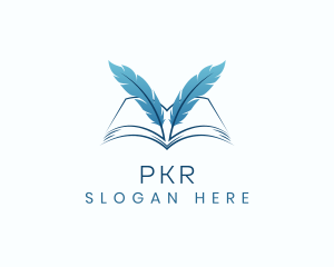 Feather Book Author logo design