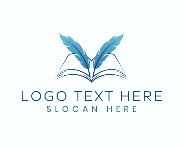 Author - Feather Book Author logo design