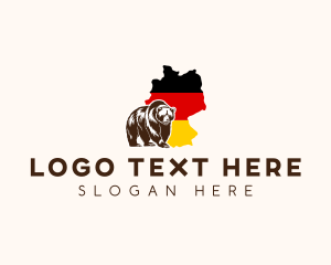 Map - Germany Brown Bear logo design