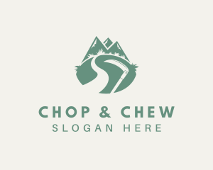 Alpine - Mountain Grass Scythe logo design