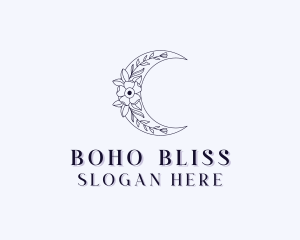 Moon Flower Holistic logo design