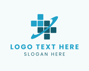 Healthcare - Medical Cross Orbit logo design