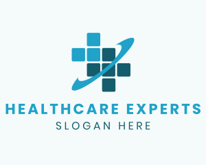 Medical Cross Orbit logo design