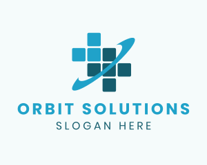 Medical Cross Orbit logo design