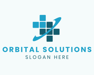 Medical Cross Orbit logo design