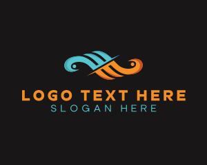 Heat - Cooling Heating Airflow logo design