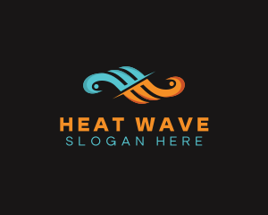 Heat - Cooling Heating Airflow logo design