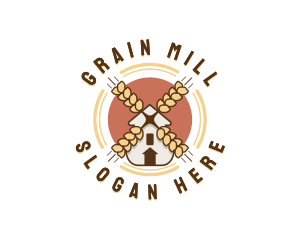 Organic Flour Mill Wheat logo design