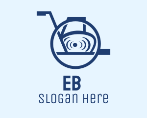 Clinic - Modern Blue Wheelchair logo design