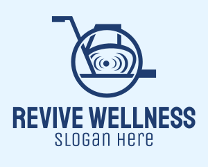 Recovery - Modern Blue Wheelchair logo design