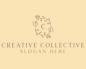 Autumn Leaf Wreath logo design