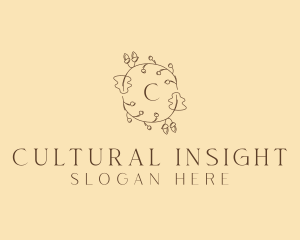 Autumn Leaf Wreath logo design