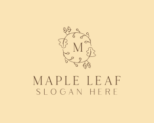 Autumn Leaf Wreath logo design