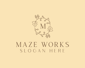 Autumn Leaf Wreath logo design