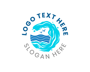 Recreational Activity - Surfing Water Wave logo design