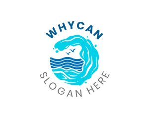 Surfing Water Wave Logo