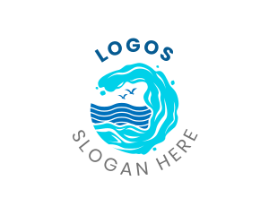 Vacation - Surfing Water Wave logo design