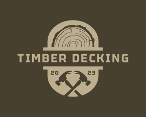 Wood Hammer Carpentry  logo design