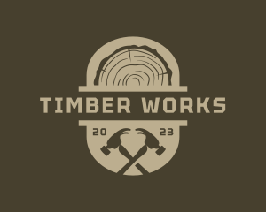 Wood Hammer Carpentry  logo design