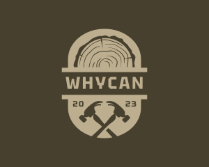 Badge - Wood Hammer Carpentry logo design