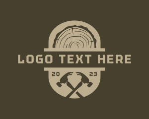 Log - Wood Hammer Carpentry logo design