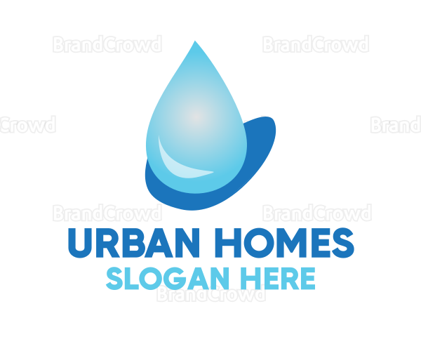 Water Droplet Beverage Logo