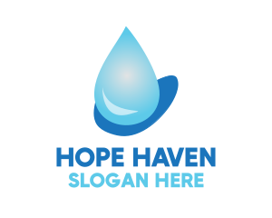 H2o - Water Droplet Beverage logo design