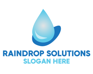 Raindrop - Water Droplet Beverage logo design