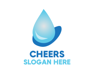 Wash - Water Droplet Beverage logo design